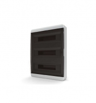 Щит пластиковый распределительный встраиваемый 54 мод IP41 черная прозрачная дверца Tekfor