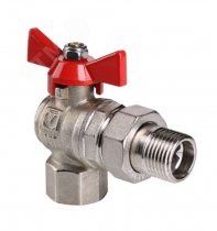 Кран шаровый BASE 3/4" резьба внутренняя-наружная американка угловой ручка бабочка VALTEC