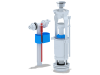 Арматура для бачка с боковой подводкой с пластиковым штуцером, кнопка металлизированная ЭКОНОМ АниПласт