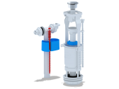 Арматура для бачка с боковой подводкой с пластиковым штуцером, кнопка металлизированная ЭКОНОМ АниПласт