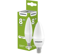 Лампа светодиодная свеча C35 8Вт 4000K Е14 IEK GENERICA