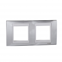 Рамка декоративная двухместная серебро/бел Unica Хамелеон Schneider Electric