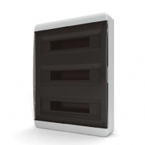 Щит пластиковый навесной 54 мод IP41 (кнопка) прозрачная черная дверца Tekfor