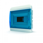 Щит пластиковый распределительный встраиваемый 8 мод IP41 синяя прозрачная дверца Tekfor