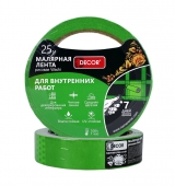 Лента малярная DECOR зеленая для внутренних работ 9мм х 25м 7 дней без следов