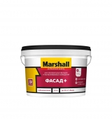 Краска Marshall Фасад + водно-дисперсионная, для наружных и внутренних работ, BС (2,5л)