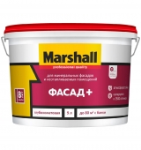 Краска Marshall Фасад + водно-дисперсионная, для наружных и внутренних работ, BC (9л)