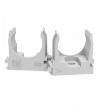 Крепеж-клипса для труб для монтажного пистолета серая 25мм 100шт/уп Промрукав