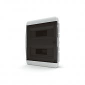 Щит пластиковый распределительный встраиваемый 24 мод IP41 черная прозрачная дверца Tekfor