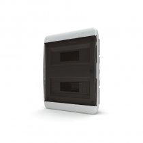 Щит пластиковый распределительный встраиваемый 24 мод IP41 черная прозрачная дверца Tekfor