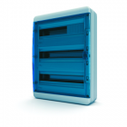 Щит пластиковый распределительный навесной 54 мод IP41 синяя прозрачная дверца Tekfor