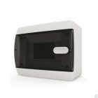Щит пластиковый навесной 8 мод IP41 (кнопка) прозрачная черная дверца Tekfor
