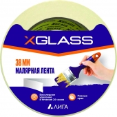 Лента клейкая малярная X-Glass 38мм х 36м арт.6383, (48 шт/кор)