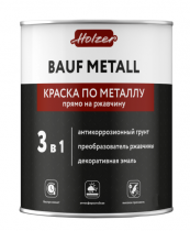Грунт-эмаль 3в1 ХОЛЬЦЕР Bauf Metall коричневая (RAL8017) 0,8л