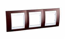 Рамка декоративная трехместная терракот/белая Unica Хамелеон Schneider Electric