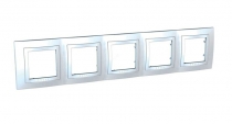 Рамка пятиместная с декоративным элементом белая Unica Schneider Electric