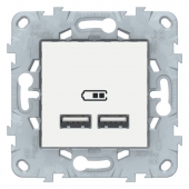 Розетка USB 2-ая зарядная белая Unica Schneider Electric