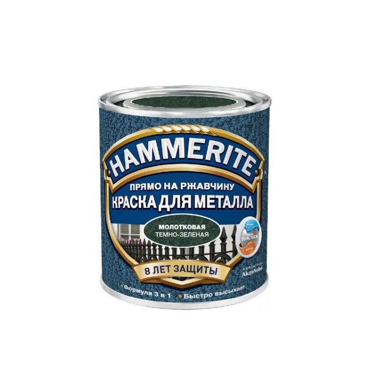 Краска Hammerite молотковая зеленый мох 0,75л