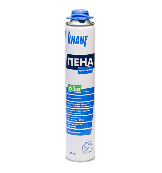 Профессиональная всесезонная монтажная пена KNAUF 65л. 850 мл