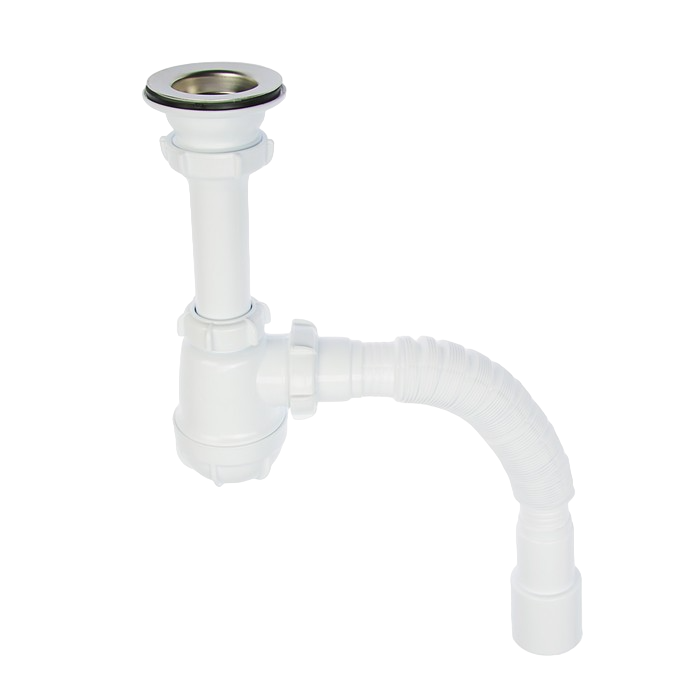 Сифон для мойки 40х1 1/2" с носиком и гофрой 40х40/50 Aquant