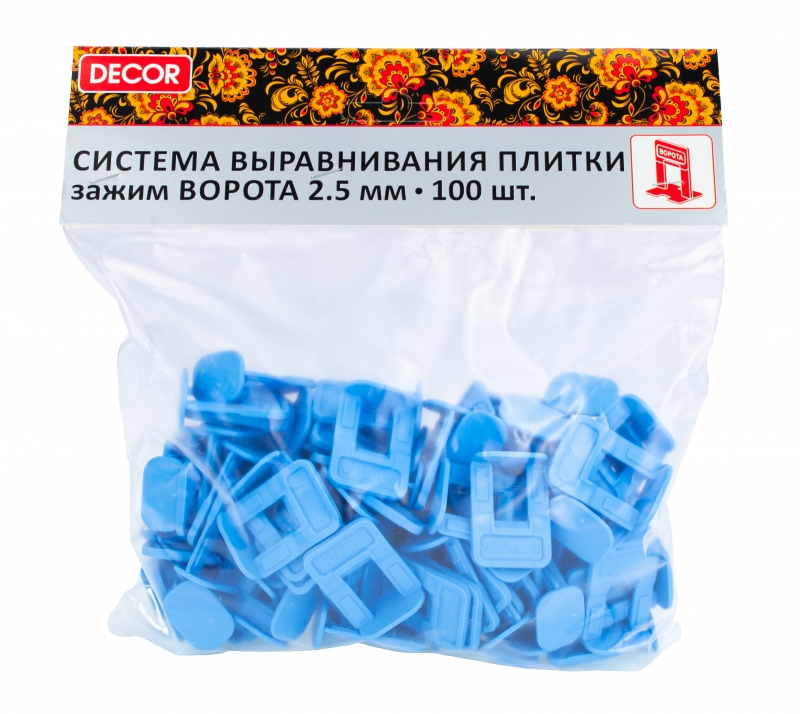 Зажим "Ворота" 2,5мм 100шт/уп DECOR