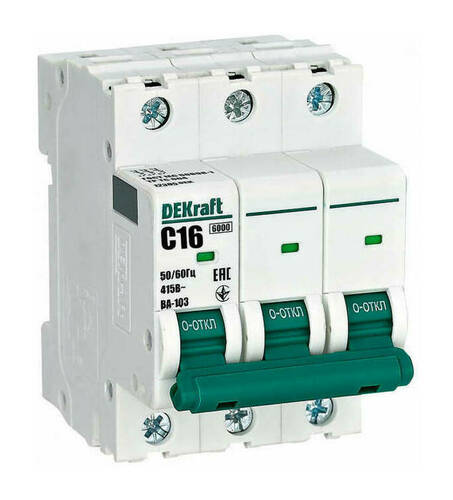 Автоматический выключатель DEKraft 3P 16А C 6кА Schneider Electric