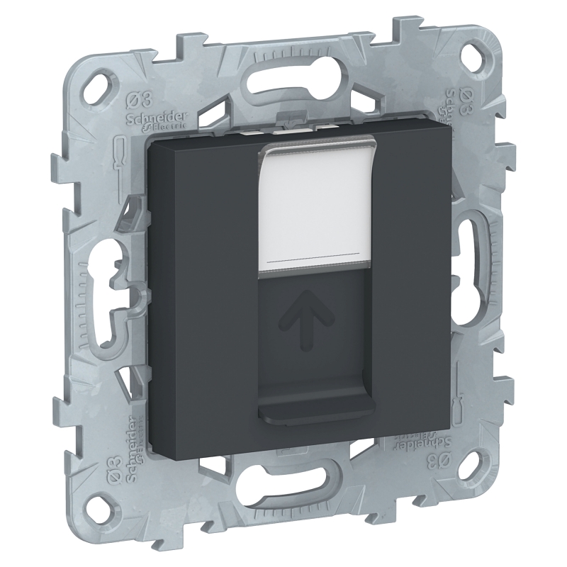 Механизм розетки компьют. RJ45 (кат.5) антрацит Unica NEW Schneider Electric