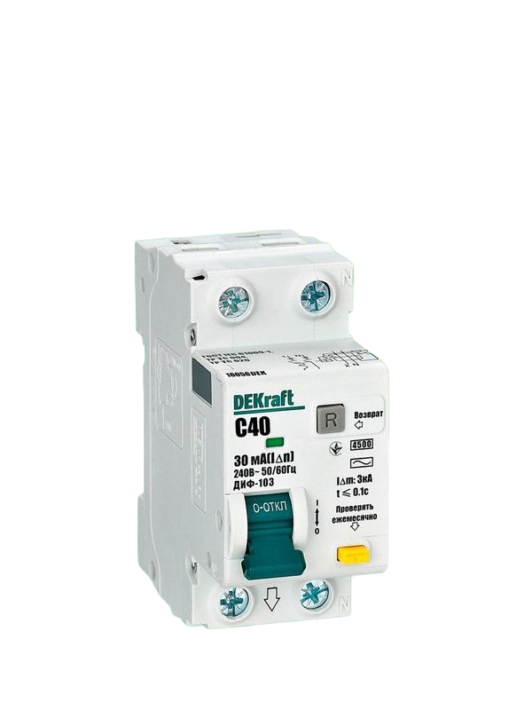 Дифференциальный автомат DEKraft 2P 40А 30mA 4,5kA тип AC ДИФ-103 Schneider Electric