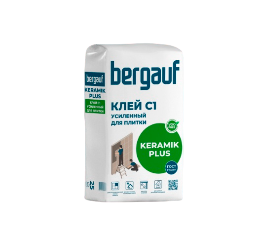 Клей плиточный Бергауф Керамик Плюс усиленный (С1) 25кг (56)